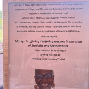 Marilyn Maye offering 4 tutorial sessions for in mathematics and statistics
