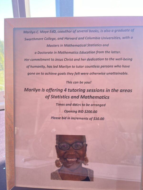 Marilyn Maye offering 4 tutorial sessions for in mathematics and statistics